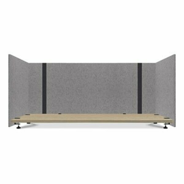 Lumeah , ADJUSTABLE DESK SCREEN WITH RETURNS, 48 TO 78 X 29 X 26.5, POLYESTER, GRAY LUAD48301G